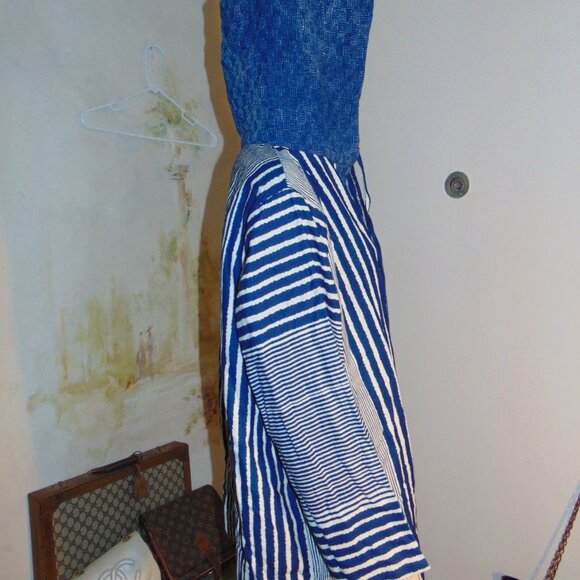 Linen Button Front Hooded Lightweight Jacket Shacket Blue Lagen Look Coastal 1X - Picture 4 of 9